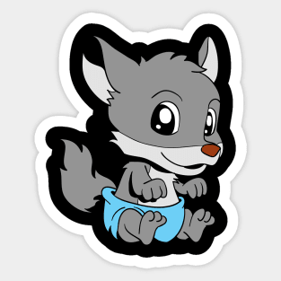 Kawaii Baby Wolf Sticker